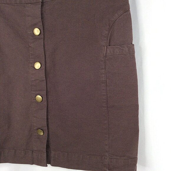 Toad & Co Women's Earthworks Skirt Sz 6 Brown Organic Cotton Blend Mini Button - Picture 5 of 7